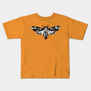 death's-head hawkmoth (Black & White) Kids T-Shirt